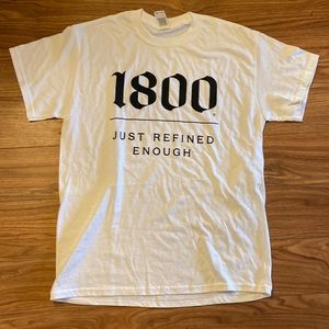 Mens white t-shirt with 1800 tequila logo